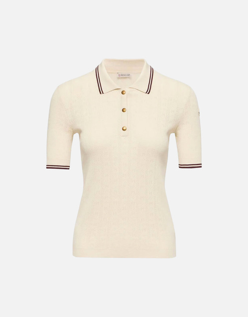 Moncler 菱形とロゴ柄コットンポロシャツ (すべての新品) IFCHIC.COM
