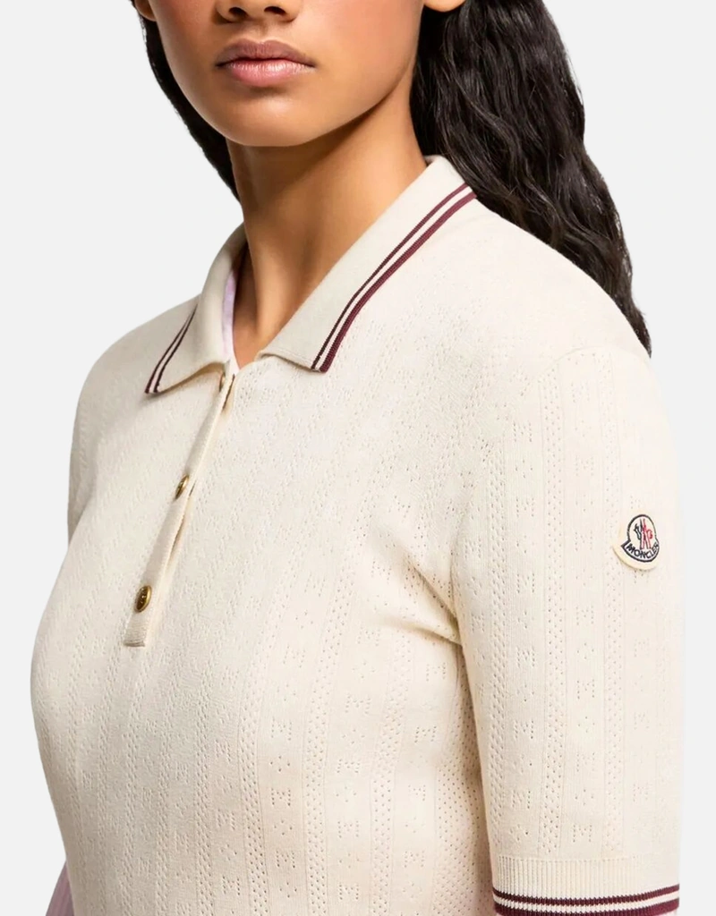 Moncler 菱形とロゴ柄コットンポロシャツ (すべての新品) IFCHIC.COM
