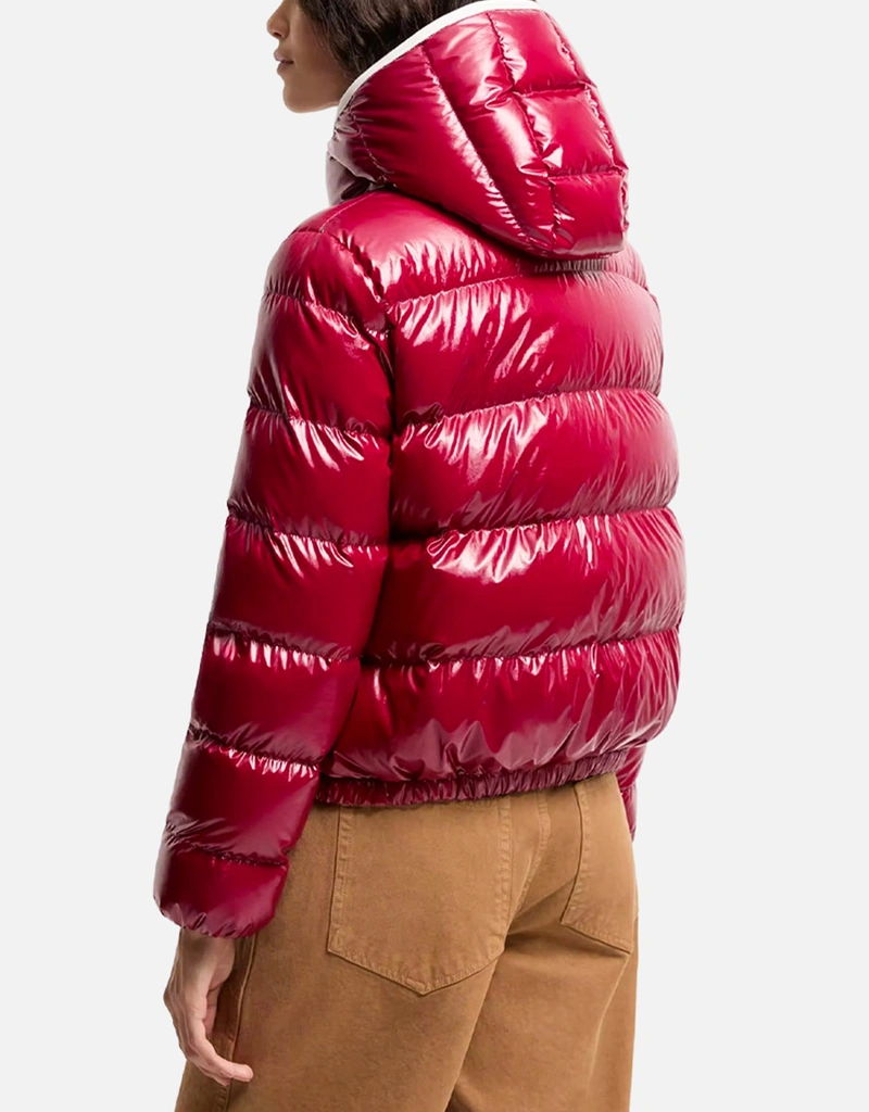 MONCLER フード付きダウンジャケット レッド 116cm 6a MONCLER】 フード付きダウンジャケット レッド - メルカリ