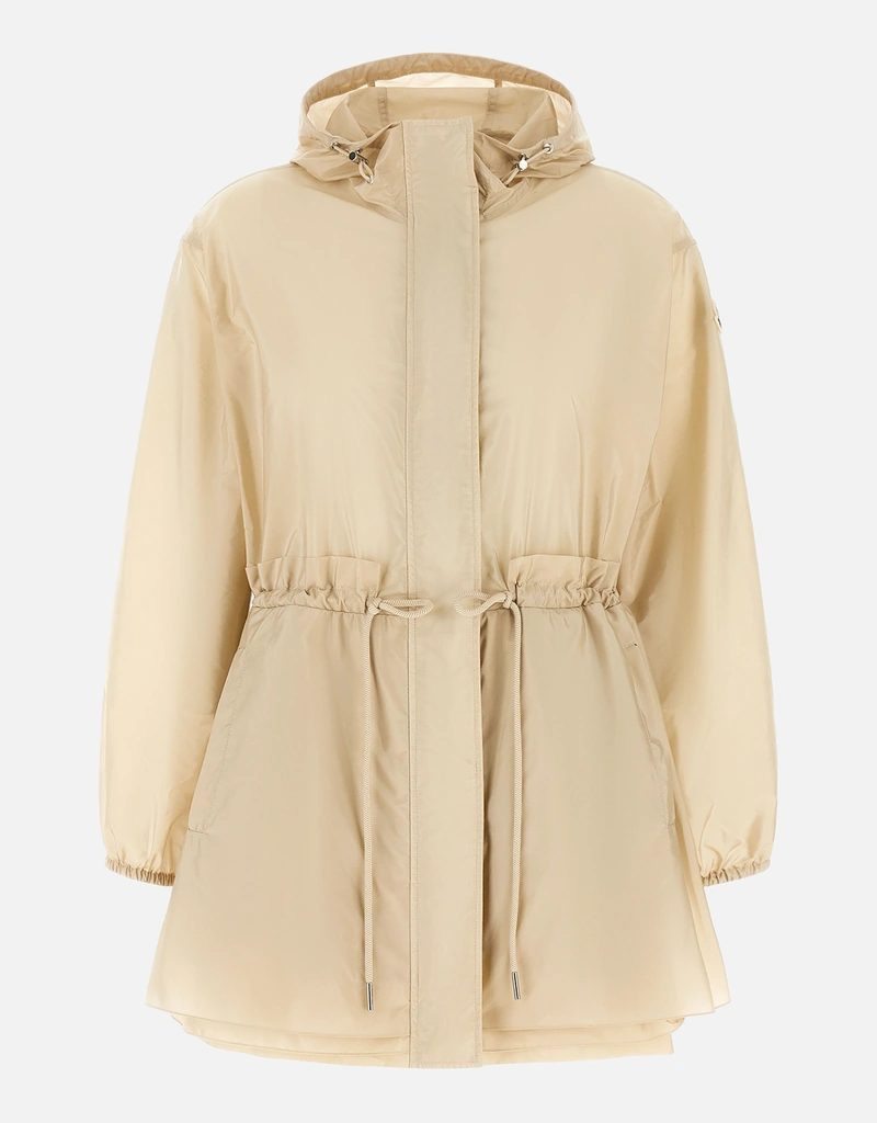 MONCLER WETE ベージュ　0【正規品確認済】 Moncler Weteau 撥水ナイロンギャザー フーデッドジャケット (すべての