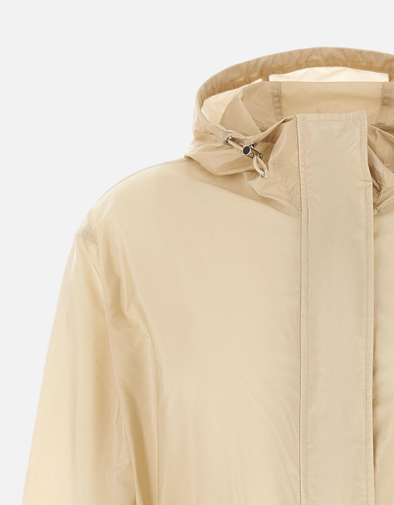 MONCLER WETE ベージュ　0【正規品確認済】 Moncler Weteau 撥水ナイロンギャザー フーデッドジャケット (すべての