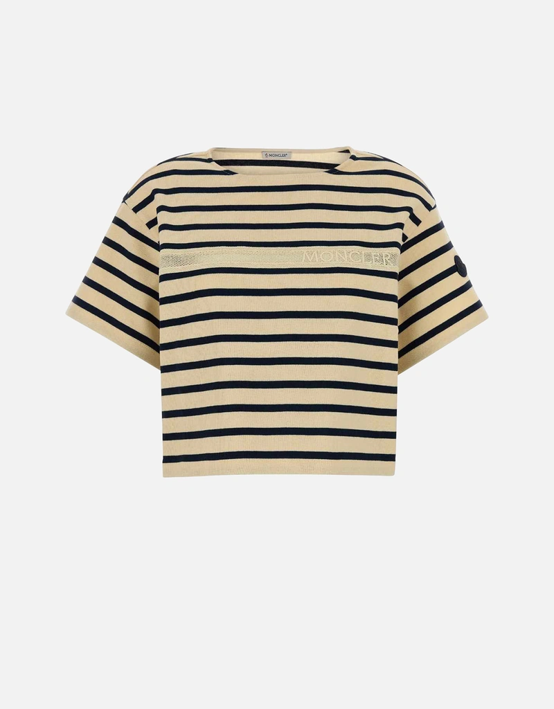Moncler ストライプ コットン Tシャツ (すべての新品) IFCHIC.COM