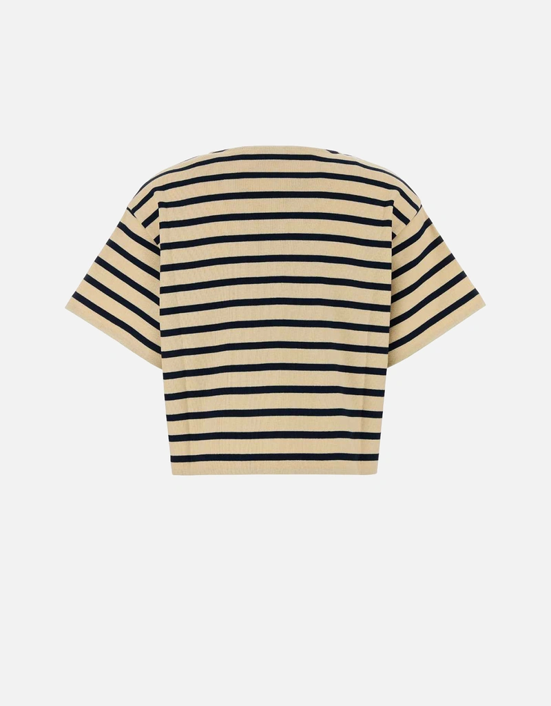MONCLER アイボリー ストライプ Tシャツ Moncler 3-Pack T-Shirt Black/Military/White at CareOfCarl.com トップス