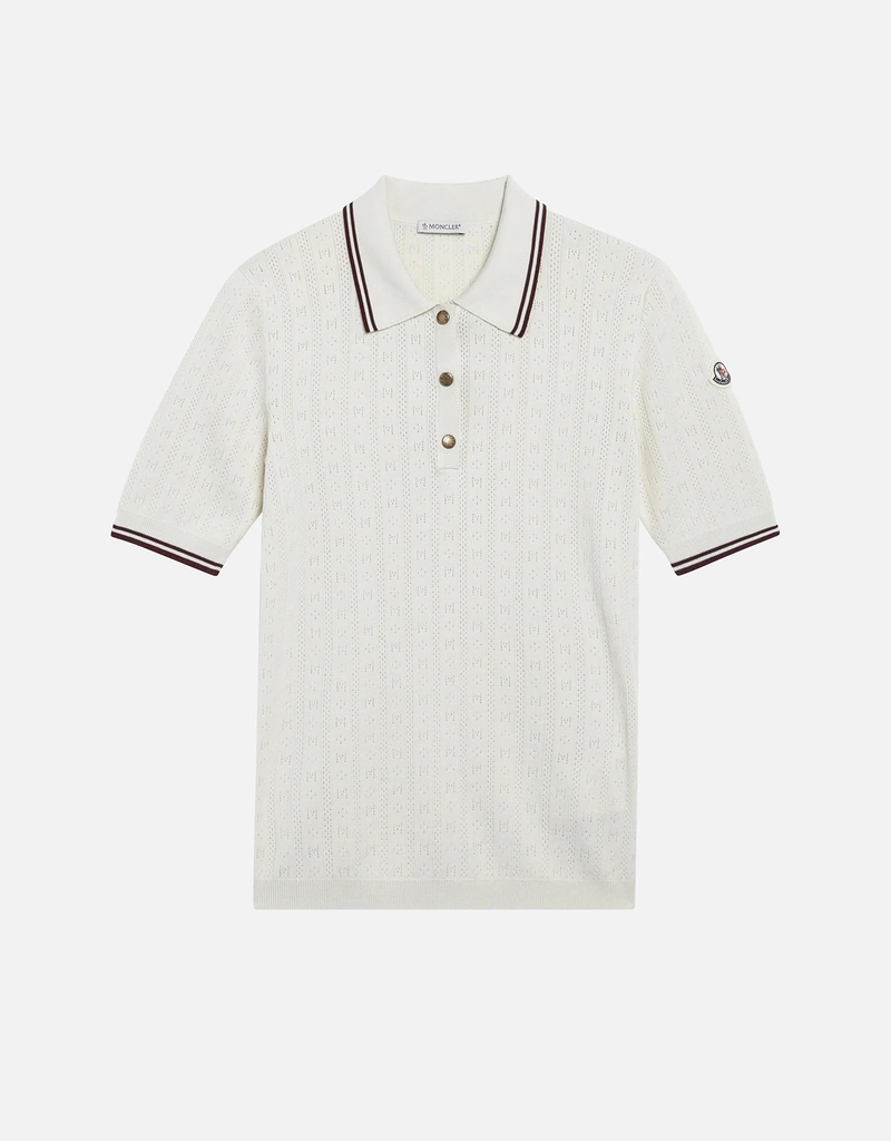 チ*き様 MONCLER ホワイト ポロシャツ M美品 MONCLER（モンクレール） 【超美品】モンクレール MAGLIA POLO MANICA