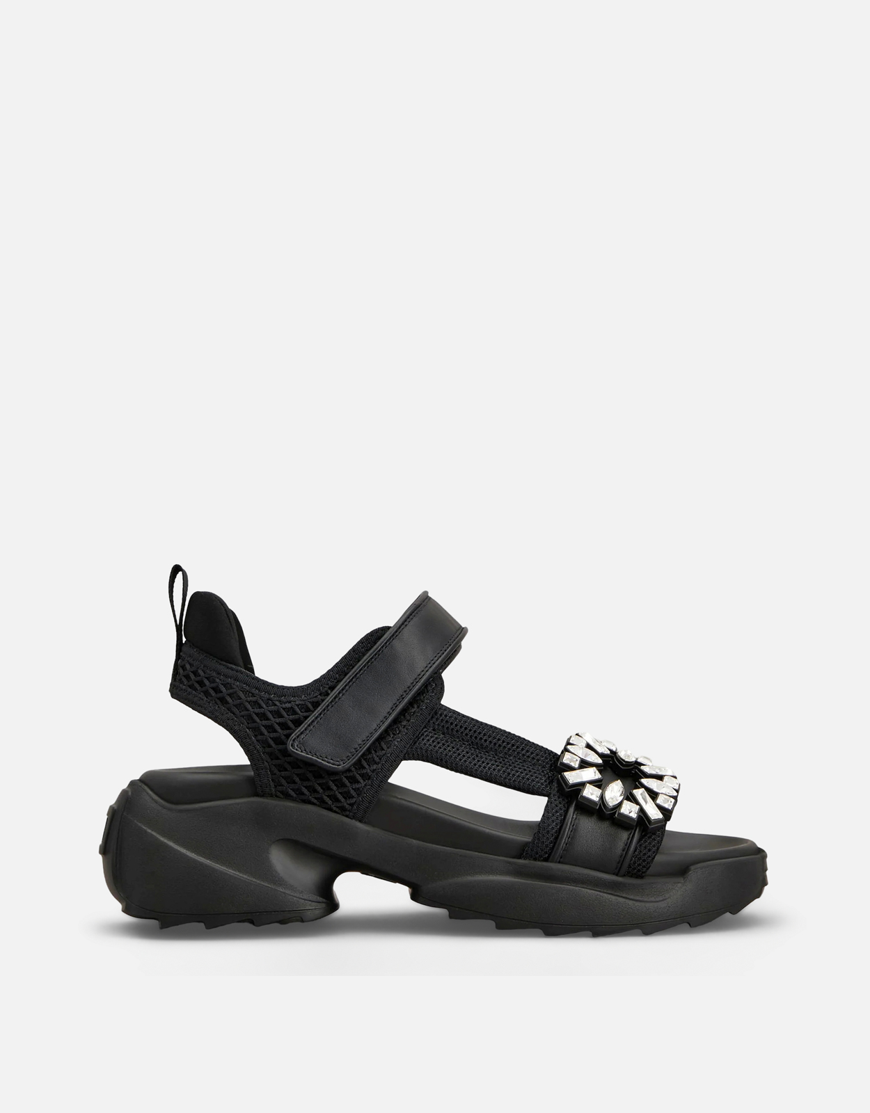 Roger Vivier Viv' On The Run Leather And Textile Sandals - IT 36　ロジェ ヴィヴィエ ヴィヴ オン ザ ラン レザー＆テキスタイル サンダル - IT 36 Roger