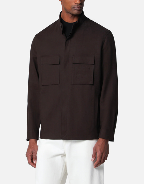 ZEGNA メンズ Oasi Lino リネン オーバーシャツ (シャツ) IFCHIC.COM