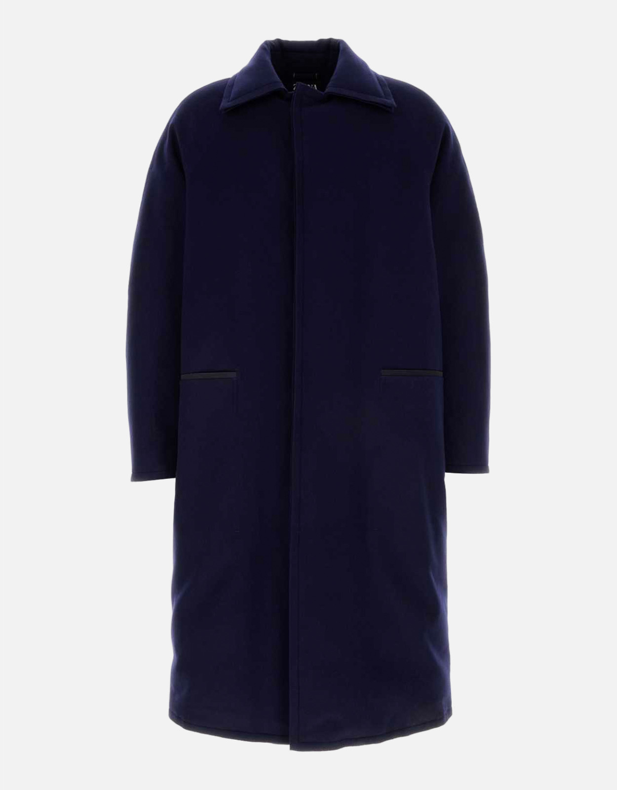 ZEGNA メンズネイビーブルーウールコート () IFCHIC.COM