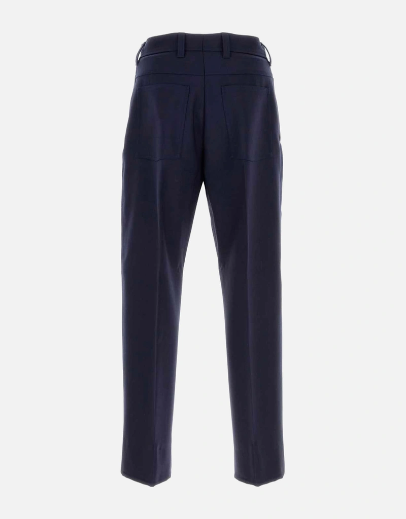 ZEGNA メンズネイビーブルーウールパンツ () IFCHIC.COM