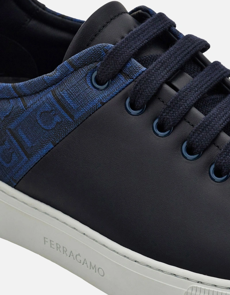 Salvatore Ferragamo メンズモノグラムカーフスキンレザー スニーカー