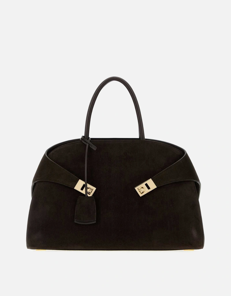 Salvatore Ferragamo ダークブラウンカーフスエードミディアムHug
