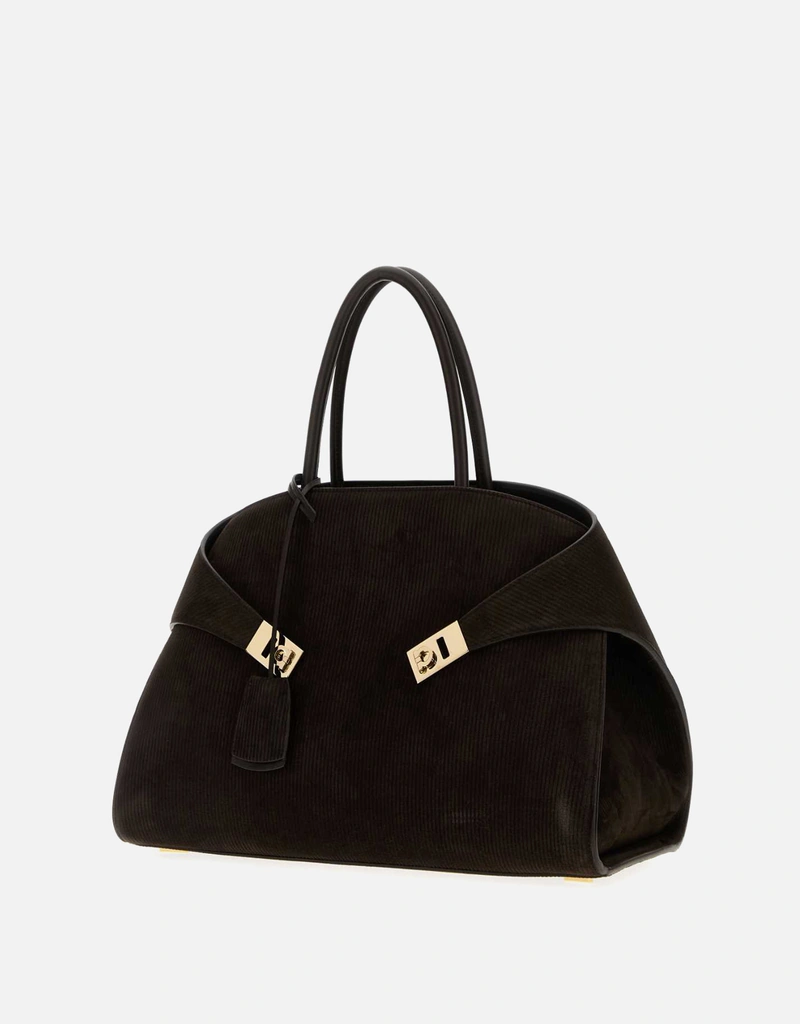 Salvatore Ferragamo ダークブラウンカーフスエードミディアムHug