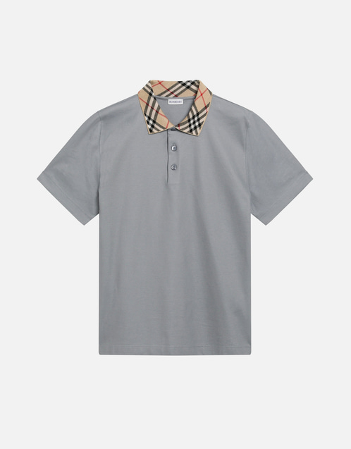 Burberry チェック襟コットンポロシャツ (トップス) IFCHIC.COM