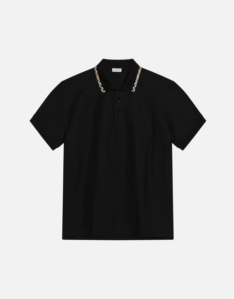 Burberry Check Trim Cotton Polo Shirt (Tops) IFCHIC.COM