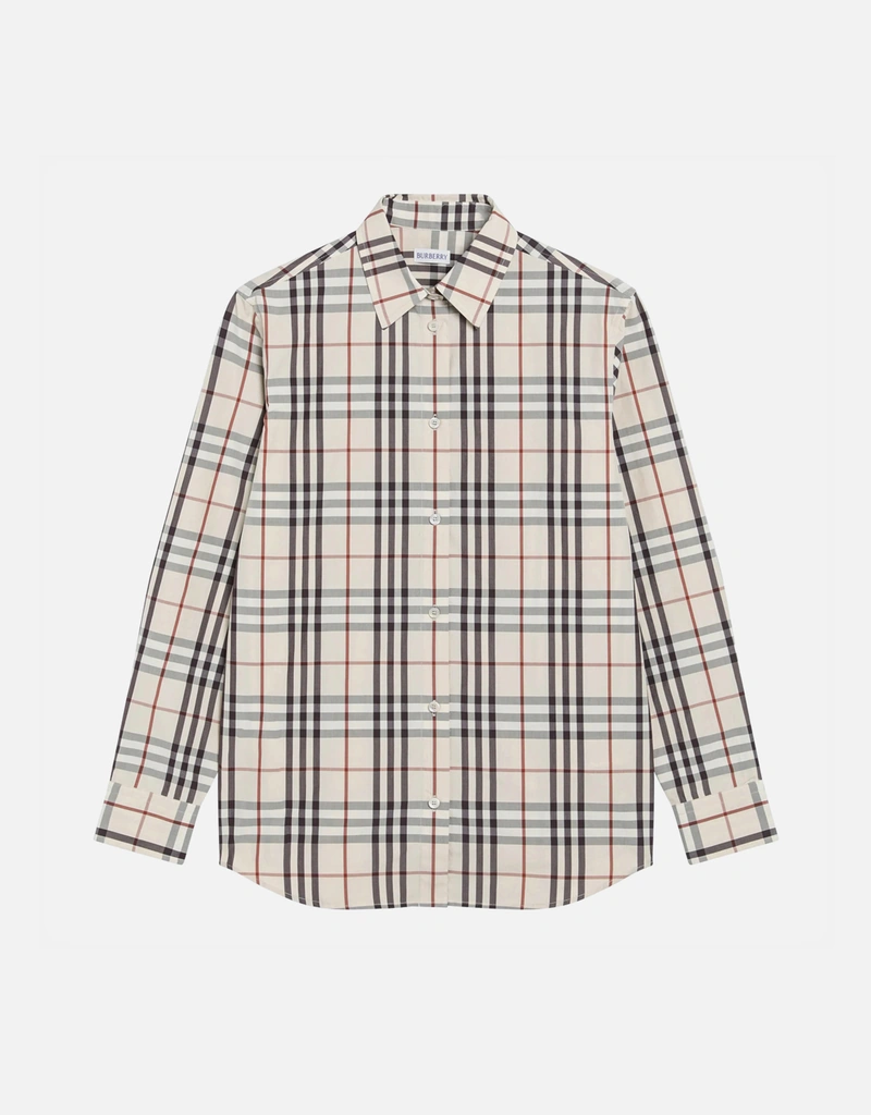 Burberry チェック コットン シャツ (トップス) IFCHIC.COM