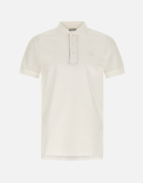 【美品】BURBERRY ホワイト ポロシャツ Burberry メンズ Eddie コットン ピケ Polo シャツ (すべての新品