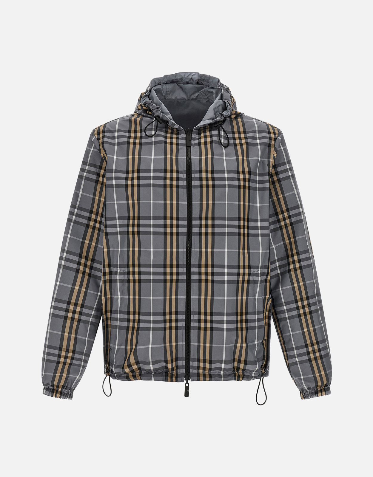 Burberry メンズ Newport リバーシブル チェック フーデッド