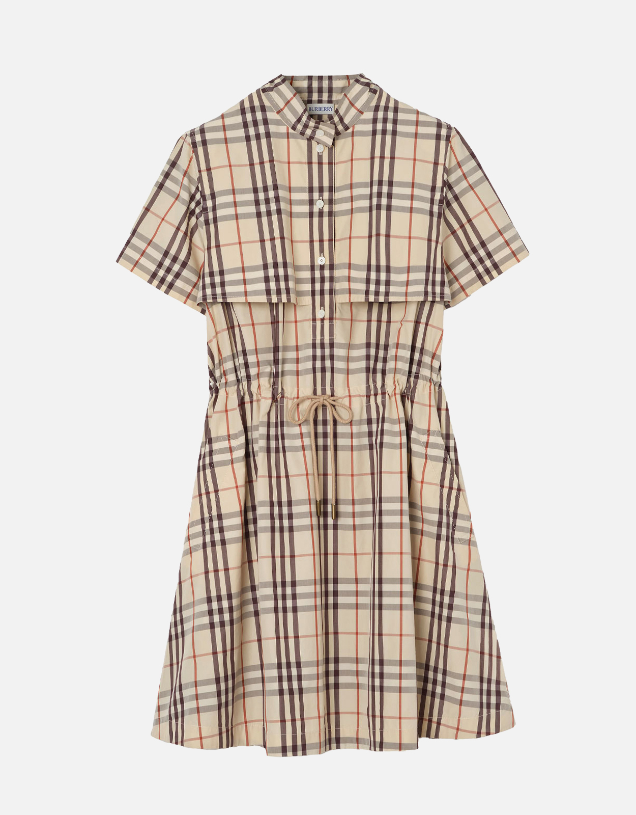 未使用級✨バーバリー 現行モデル スリーブレス ストレッチコットン ドレス Burberry チェック コットン ショートスリーブ ドレス (すべての新品