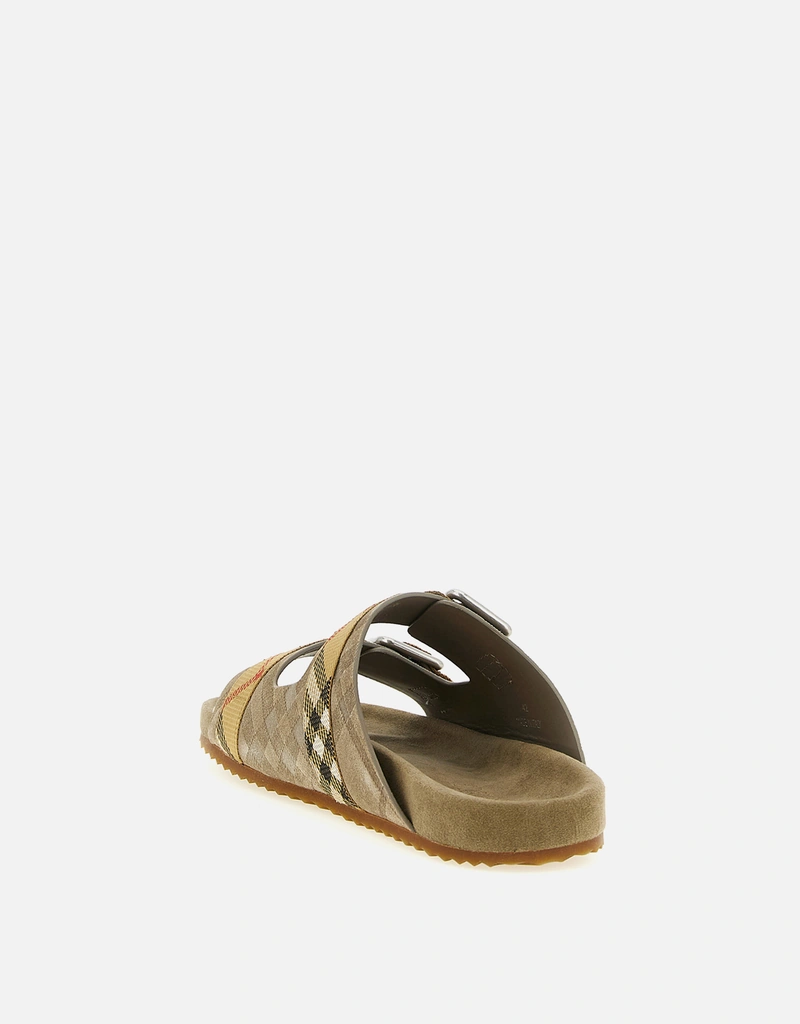 Burberry メンズ Check スエード Urchin サンダル () IFCHIC.COM
