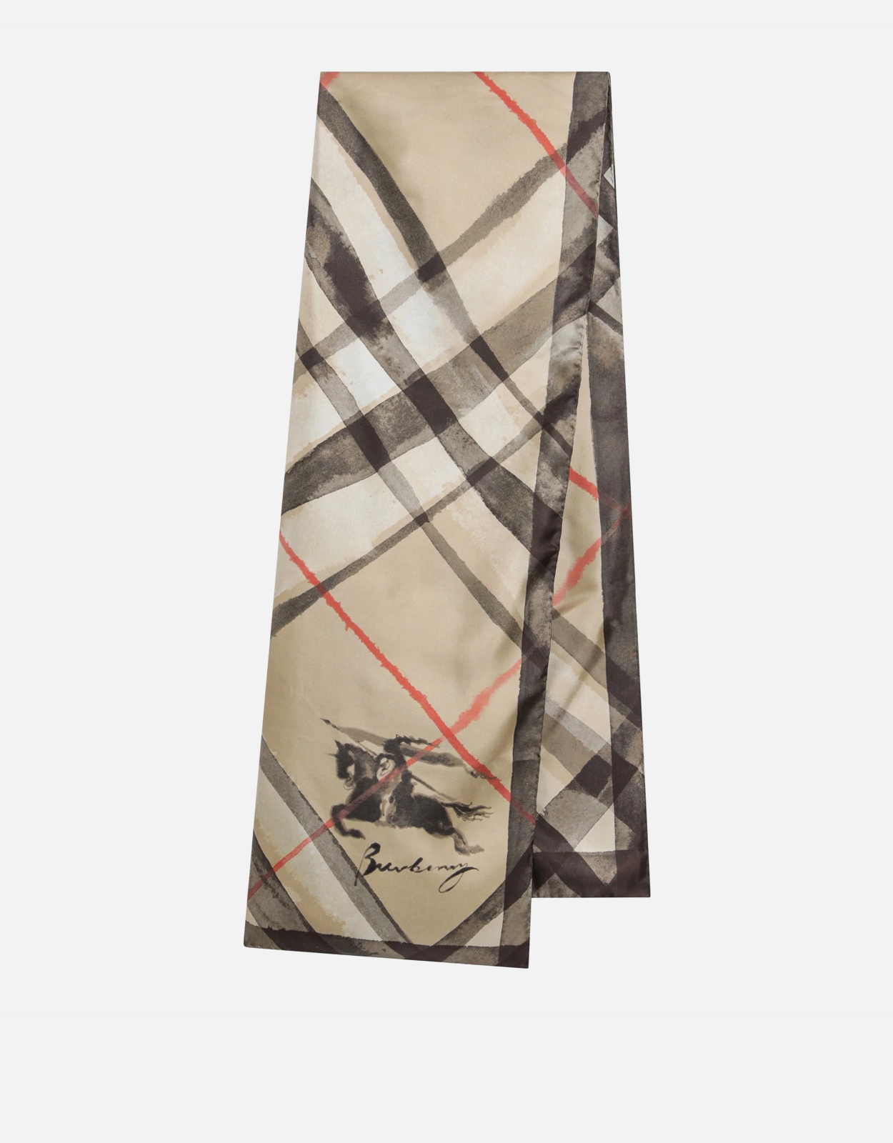 Burberry Burberry Wide Watercolour Check Silk Scarf　バーバリー ワイド 水彩チェック シルク スカーフ