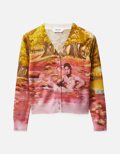 LAST SALE ❗️VERSACE 幾何学模様 カーディガン Versace カーディガン | ブラック | FARFETCH JP