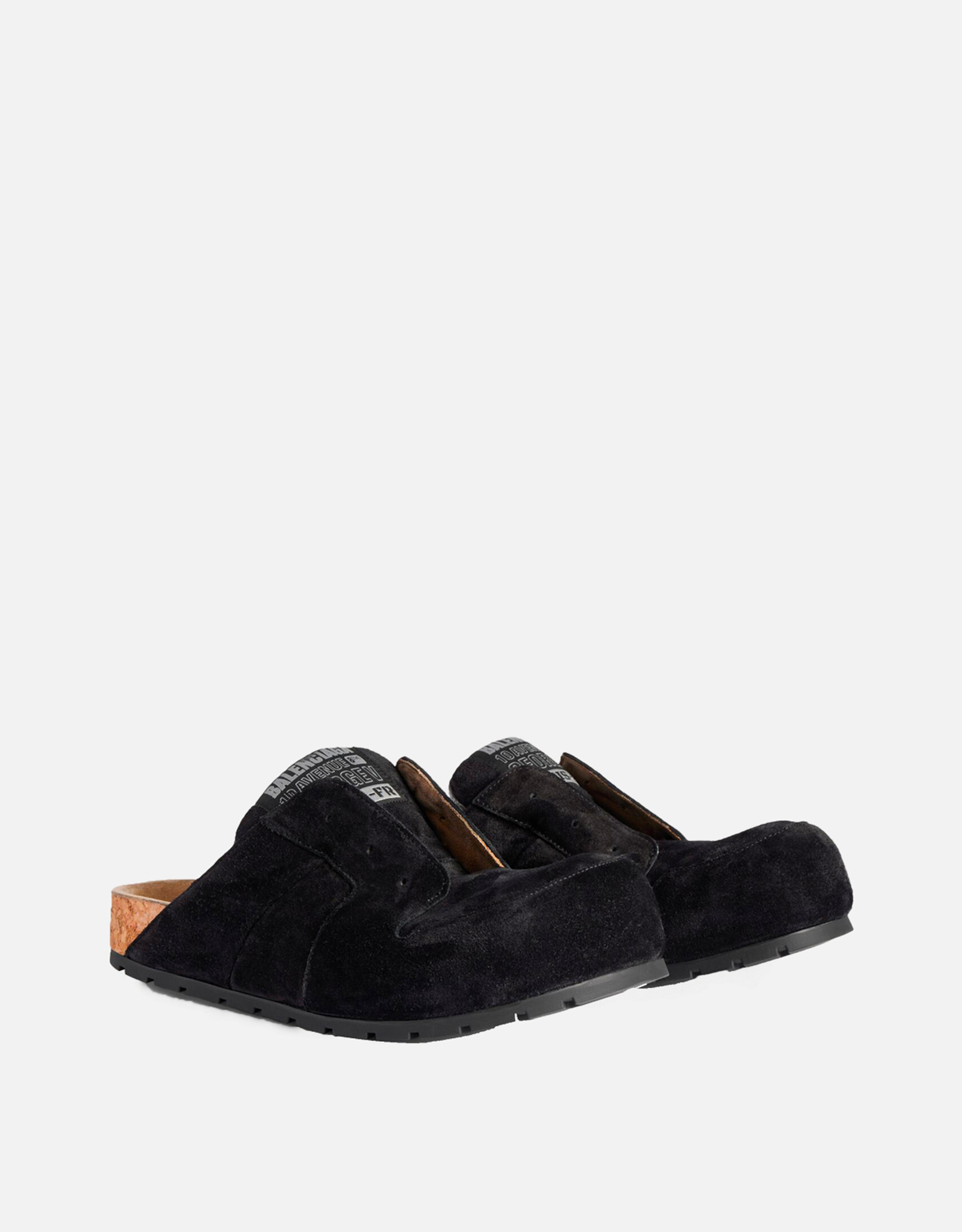 Balenciaga メンズダンボスエードカーフスキンミュールシューズ
