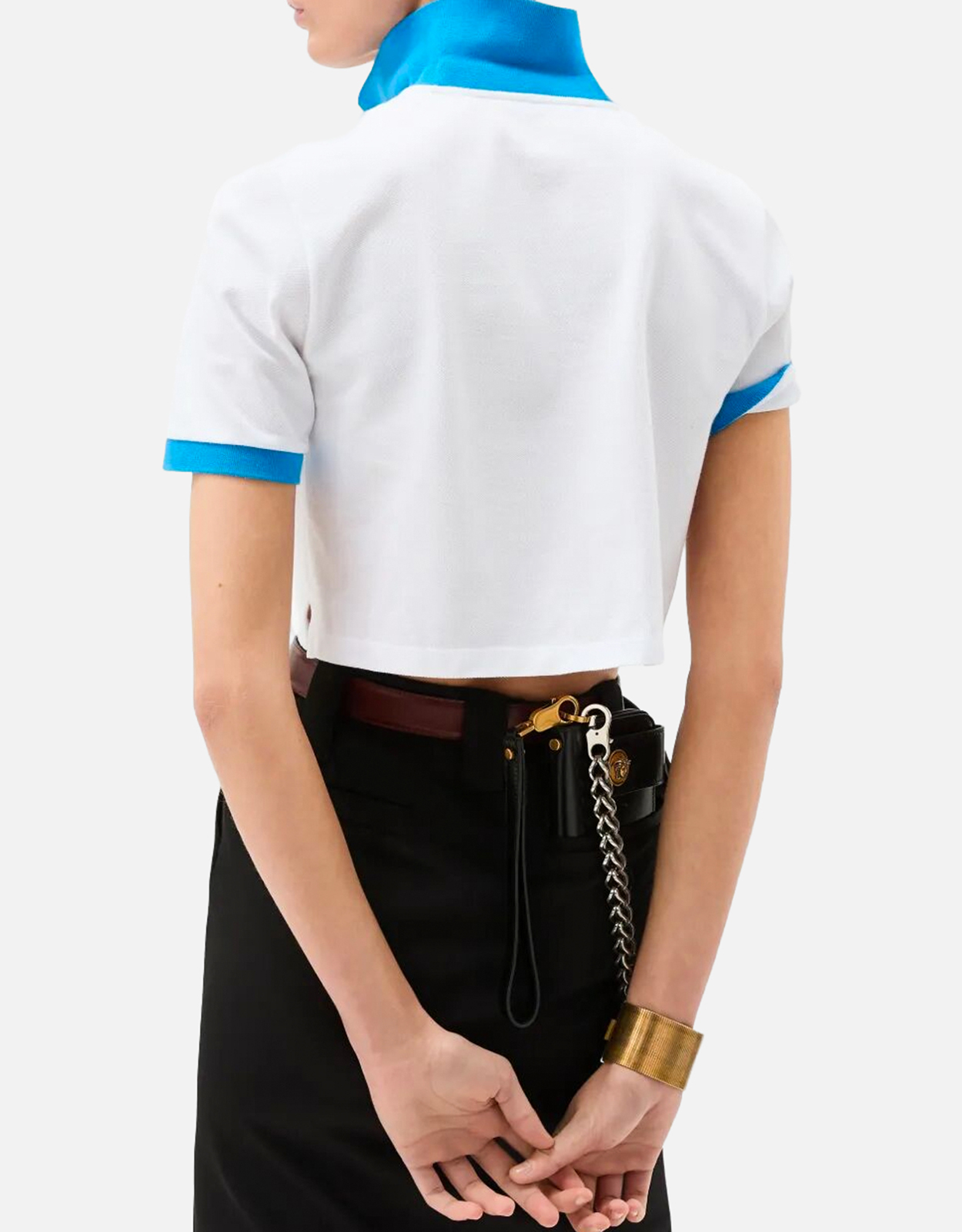 Versace 刺繍コットンピケポロシャツ (すべての新品) IFCHIC.COM