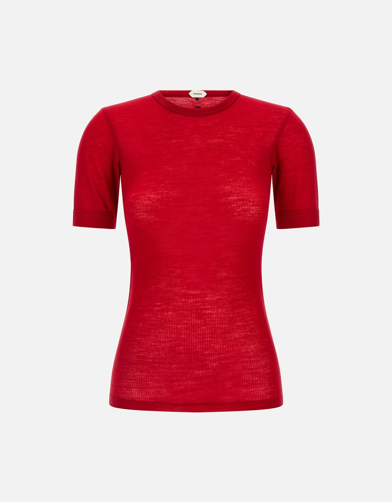 Versace 絎縫ウールリブニットTシャツ (すべての新品) IFCHIC.COM