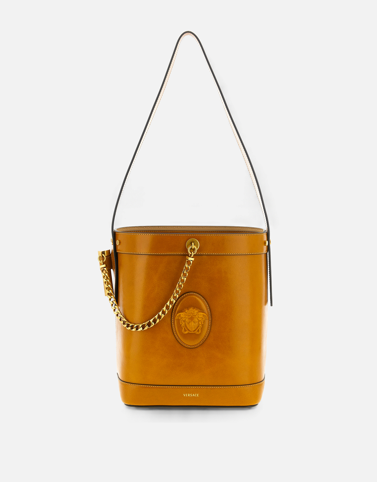VERSACE Versace Pivot Small Leather Bucket Bag　ヴェルサーチ ピボット スモール レザー バケット バッグ
