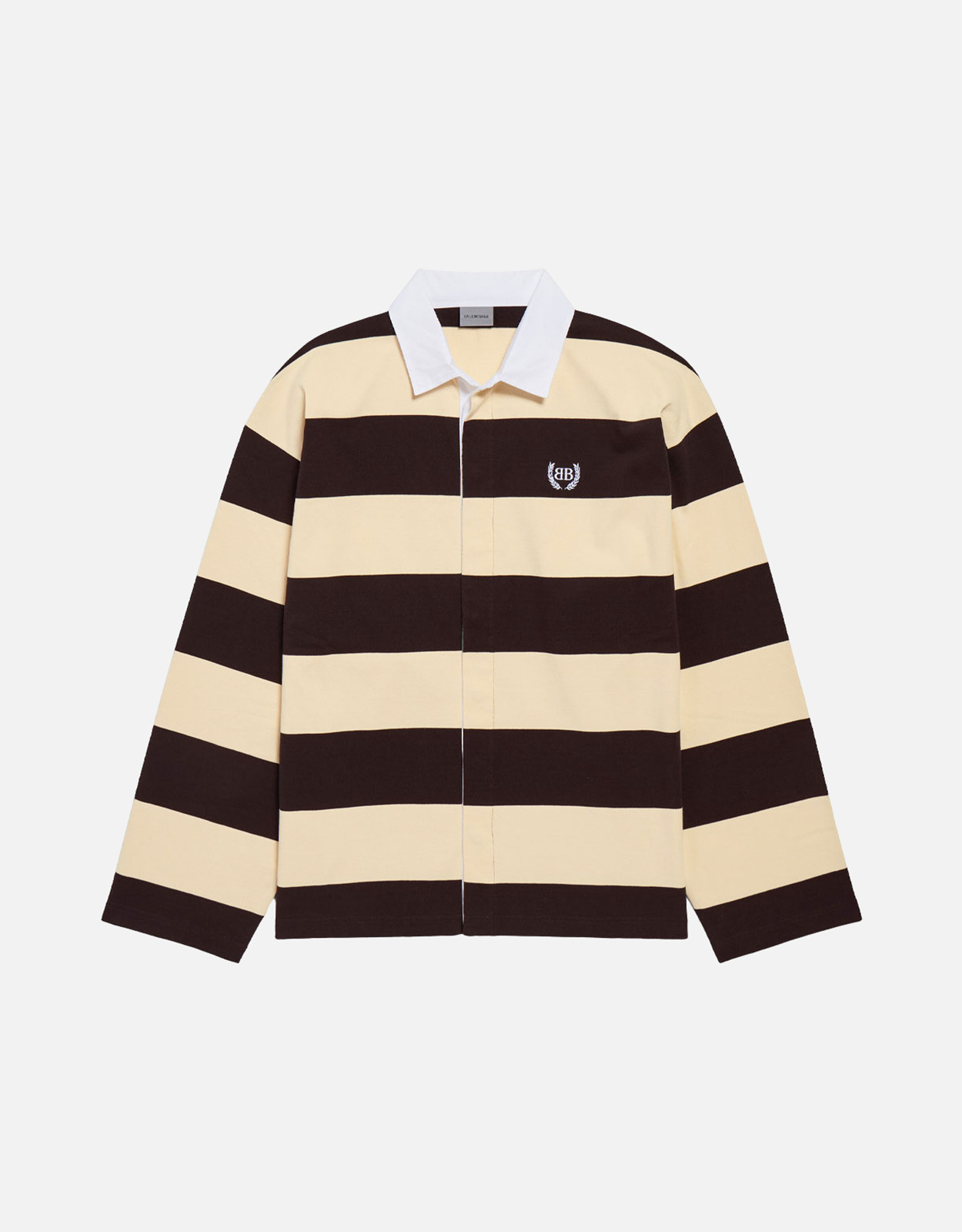BALENCIAGA 828531 ダメージ加工ボーダーポロシャツ Balenciaga メンズ ストライプ ジャージ ポロシャツ (すべての新品