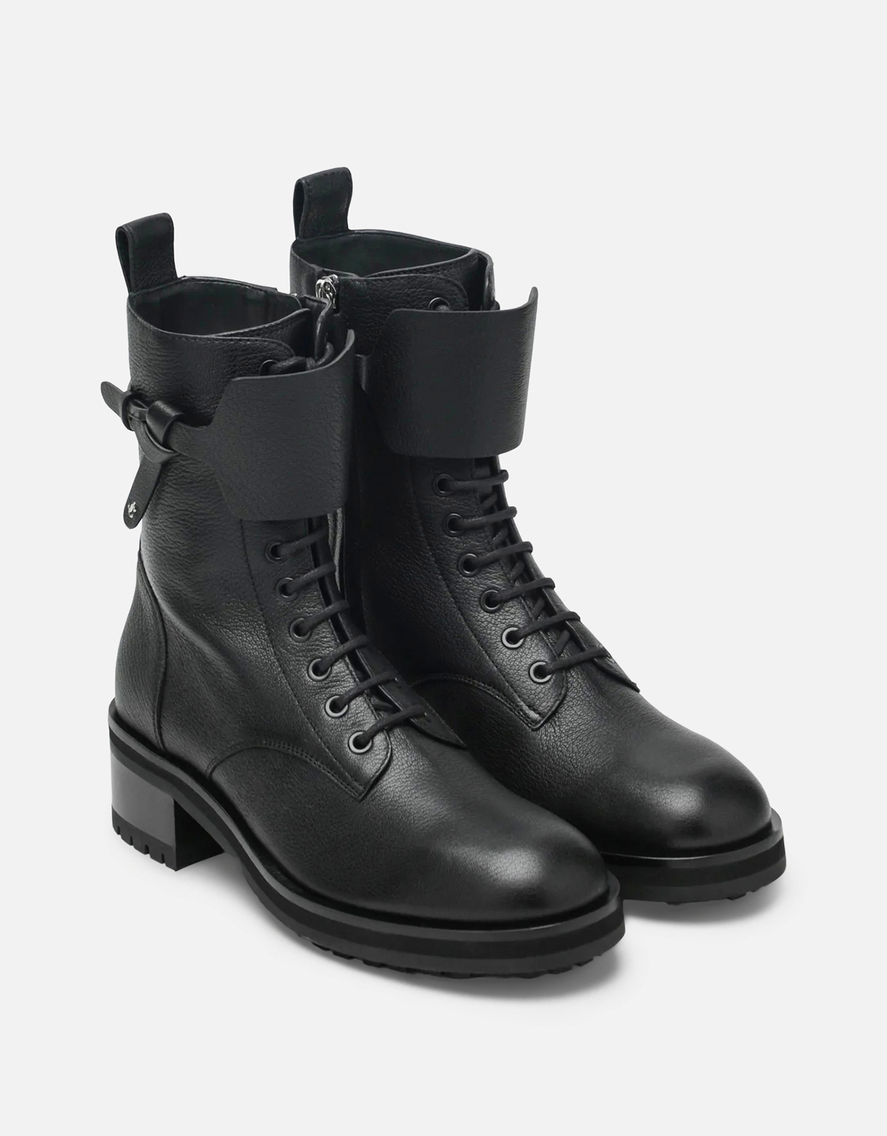 JIMMY CHOOSE　レースアップブーツ　ブラック　レザー　ボア　27cm JIMMY CHOO カーフレザー レースアップ コンバットブーツ (すべての