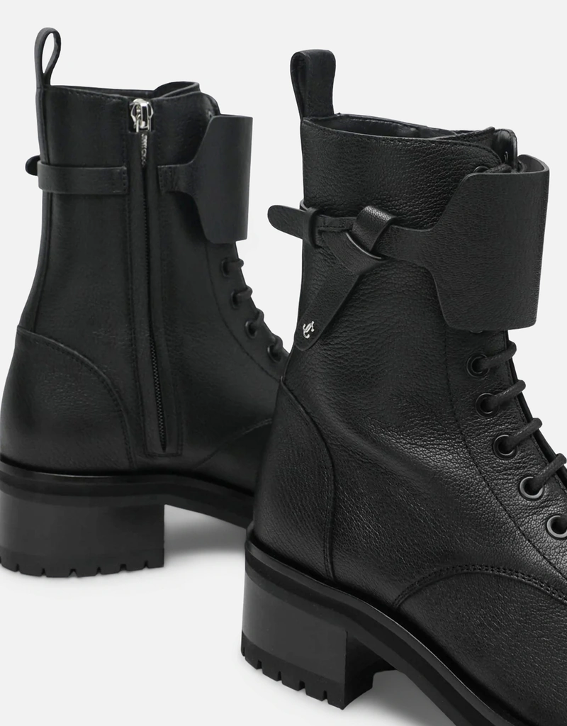 JIMMY CHOO カーフレザー レースアップ コンバットブーツ (すべての