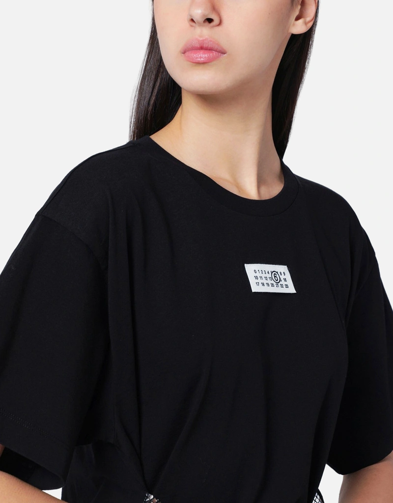 【MM6 Maison Margiela】クロップド MA-1 MM6 Maison Margiela グローブ付きコットンTシャツ (トップス) IFCHIC.COM