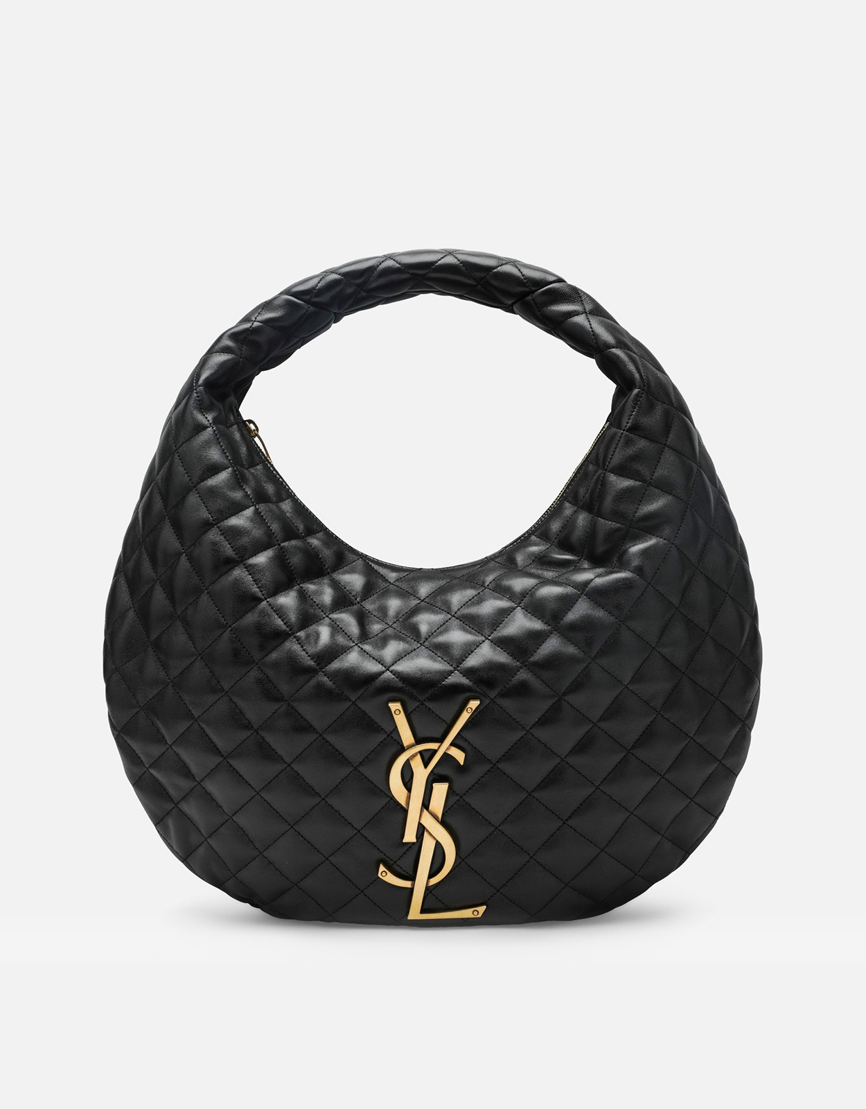 Saint Laurent Quilted Lambskin Leather Hobo Shoulder Bag