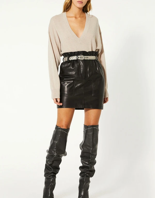IRO Fuzi Lamb Leather Mini Skirt