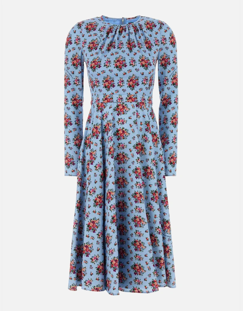 Dolce & Gabbana 小花束プリントロングシャルムーズドレス (すべての