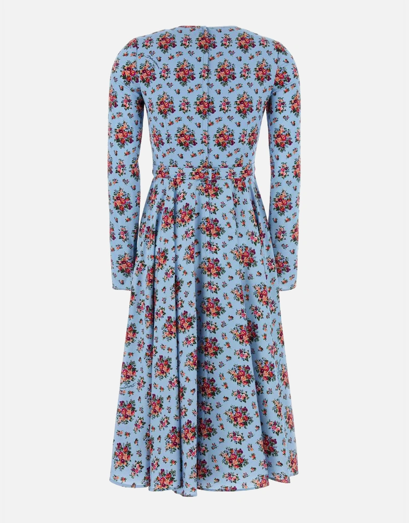 Dolce & Gabbana 小花束プリントロングシャルムーズドレス (すべての