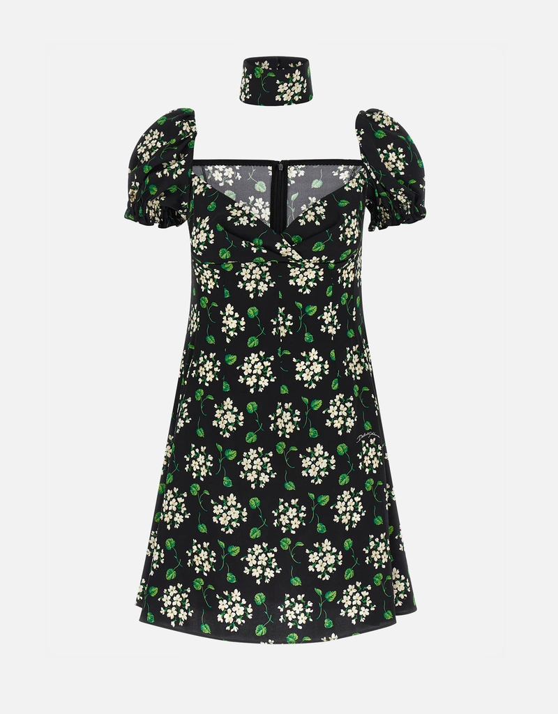 Dolce & Gabbana フラワー プリント シルク チャームーズ ミニ ドレス
