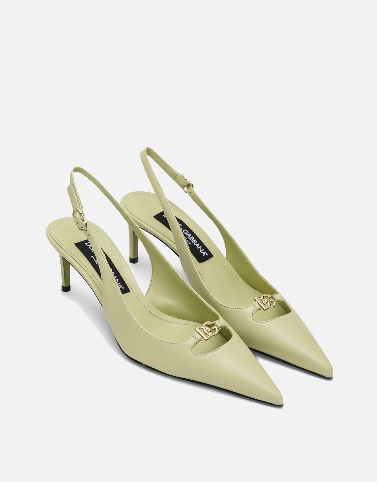Dolce & Gabbana Lollo シルクナッパレザー スリングバックパンプス
