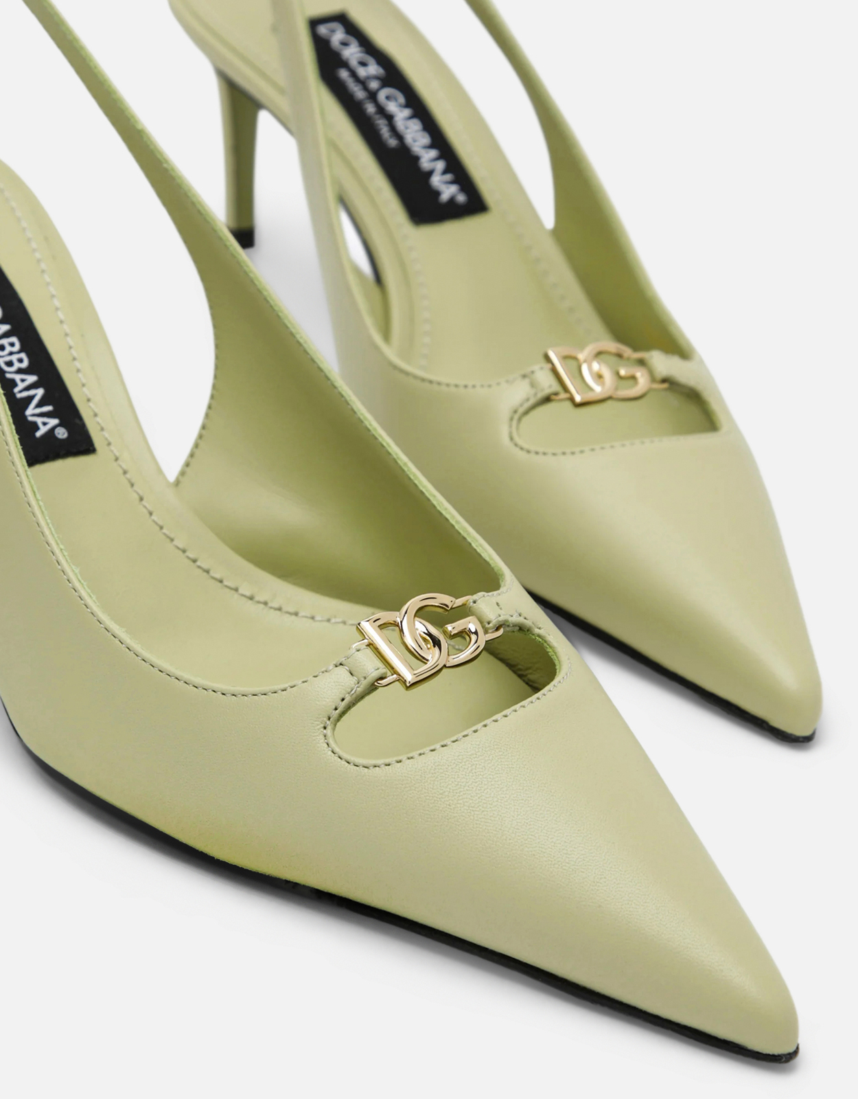 Dolce & Gabbana Lollo シルクナッパレザー スリングバックパンプス