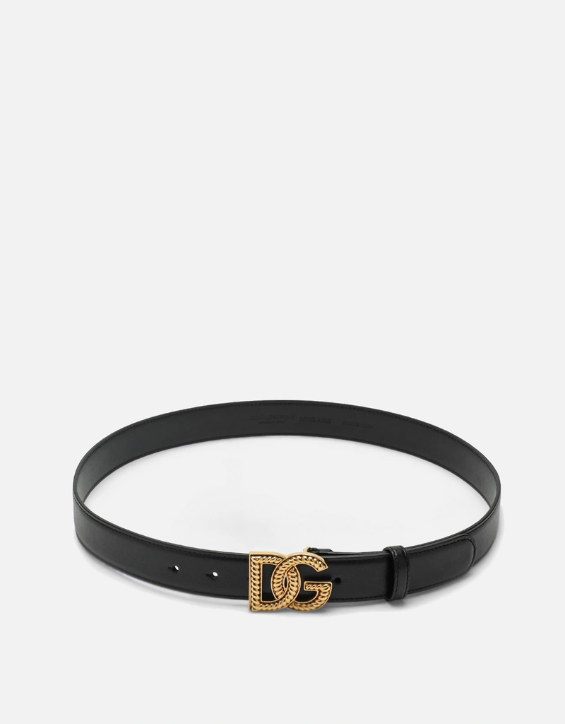 Dolce & Gabbana DG Logo カーフスキン レザーベルト (ベルト) IFCHIC.COM