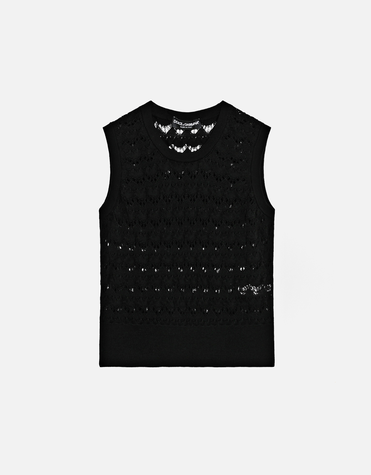 Dolce & Gabbana オープンニット コットン ノースリーブ トップ