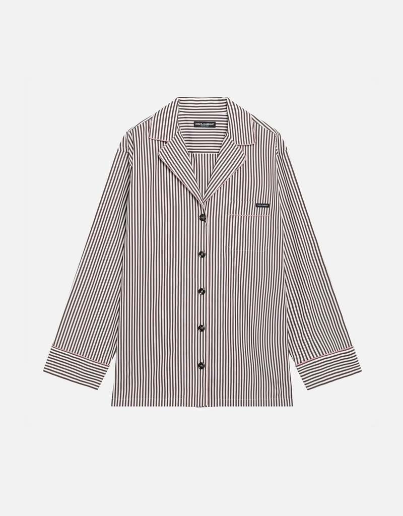 Dolce & Gabbana コットン ストライプ リバースカラー シャツ