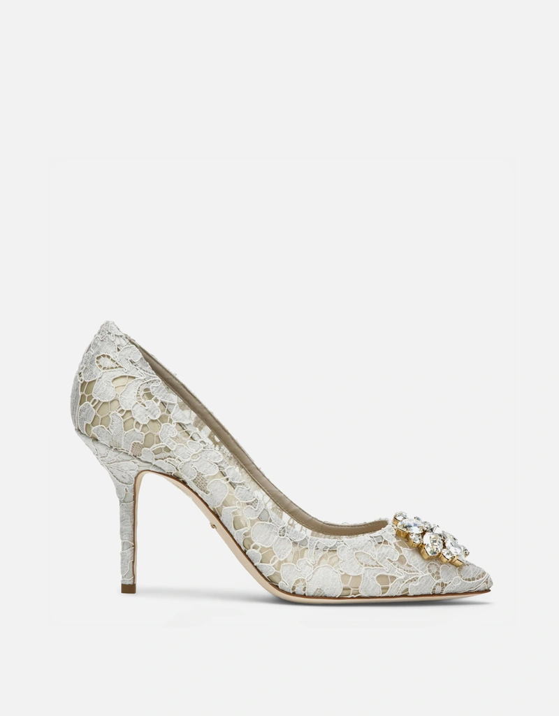 DOLCE&GABBANA レース クリスタル ビジュー パンプス ハイヒール Dolce & Gabbana Bellucci Taormina レース クリスタル パンプス
