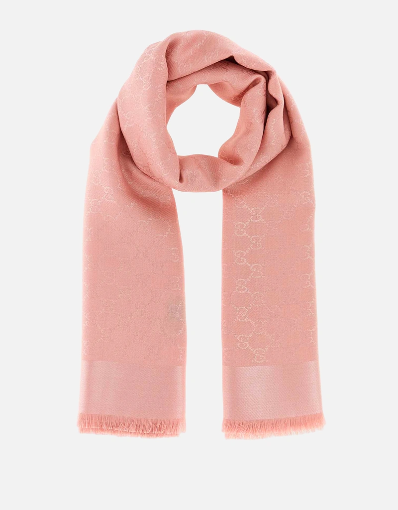 GUCCI　スカーフ　シルク100%　ピンク系 Gucci シルクブレンド スカーフ () IFCHIC.COM