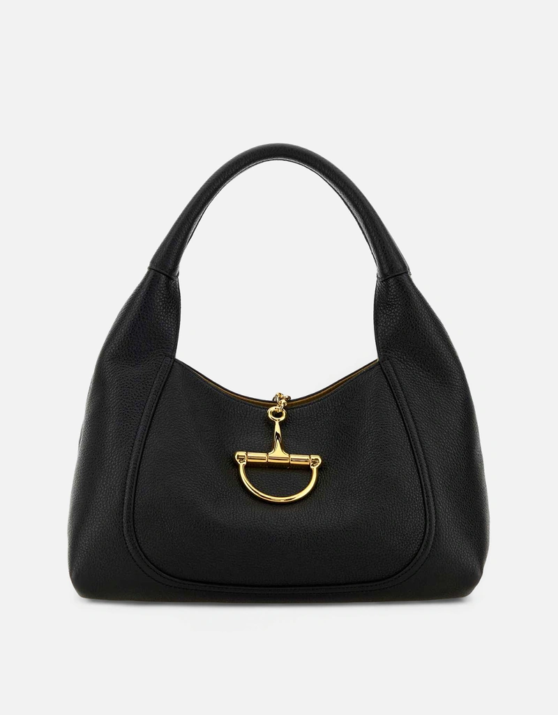 Gucci ブラックレザーショルダーバッグ () IFCHIC.COM