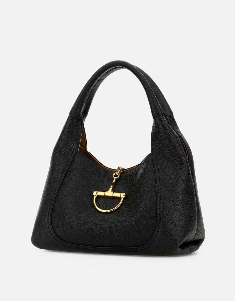 Gucci ブラックレザーショルダーバッグ () IFCHIC.COM