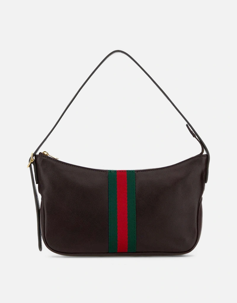 【美品】GUCCI　シマレザーショルダーバッグ GUCCIシマレザーショルダーバック鍵付き(⁠◍⁠•⁠ᴗ⁠•⁠◍⁠)⁠❤ - メルカリ