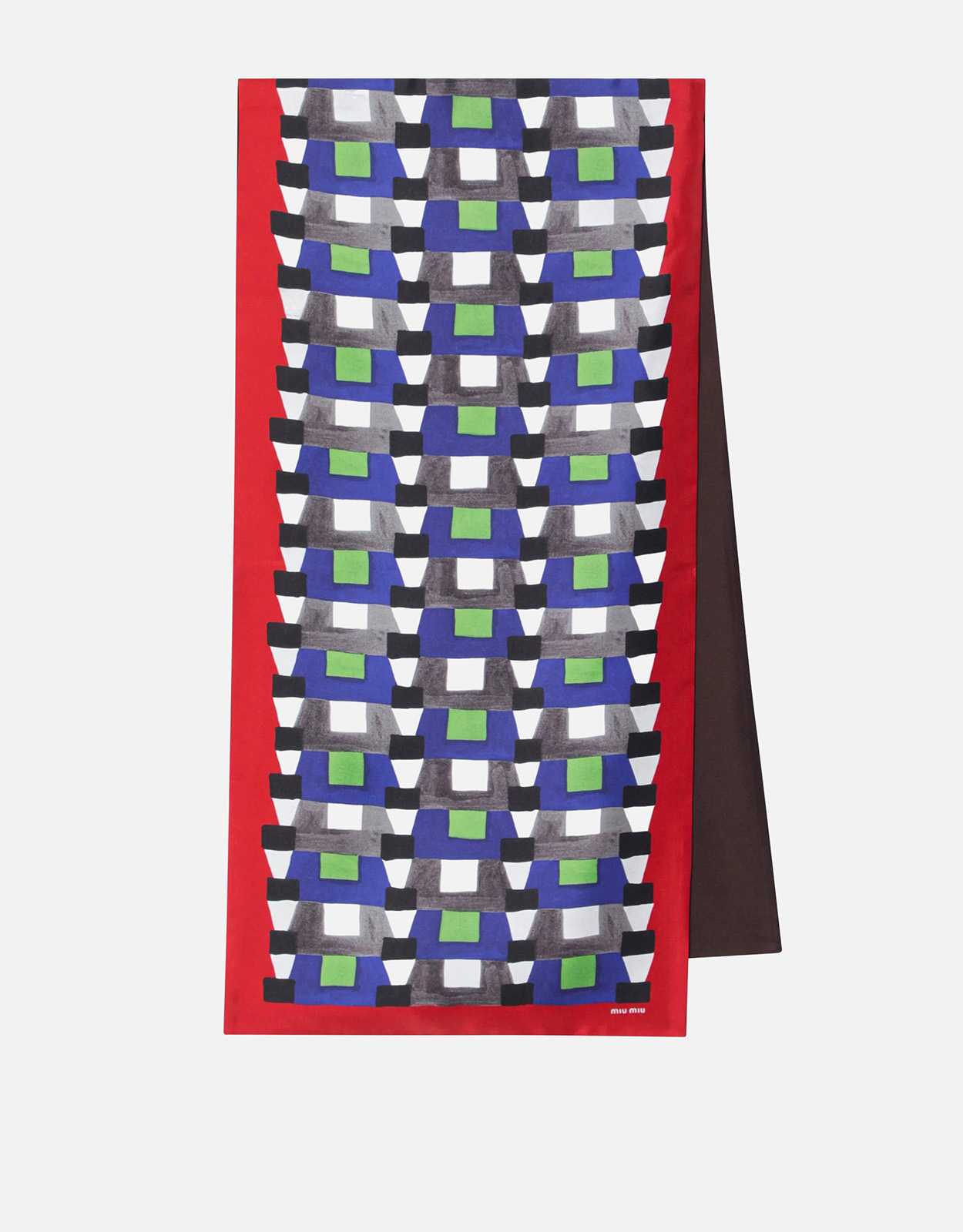 Miu Miu Miu Miu Silk Twill Scarf With A Geometric Print　幾何学模様のミュウミュウ シルク ツイル スカーフ