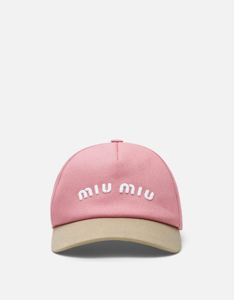Miu Miu ツートーン コットン ドリル ベースボールキャップ (ぼうし