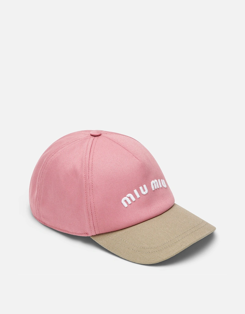 Miu Miu ツートーン コットン ドリル ベースボールキャップ (ぼうし